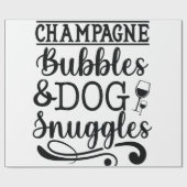 Champagne Bubbles & Dog Snuggles Cadeaupapier (Vlak)