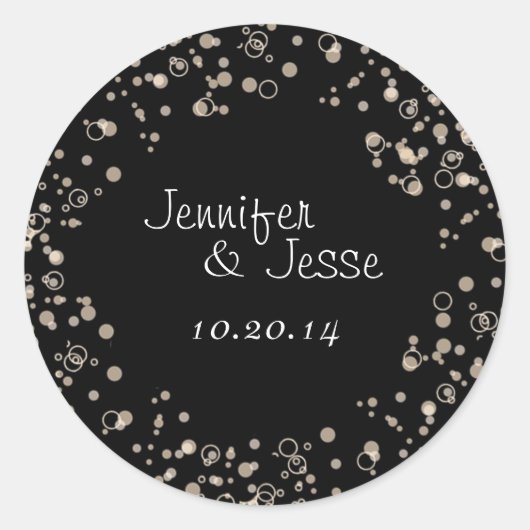 Champagne Bubbles Envelop Sticker Seal (Voorkant)