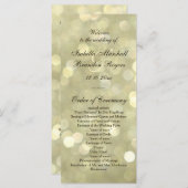 Champagne Bubbles Huwelijksprogramma Programmakaart (Voorkant / Achterkant)