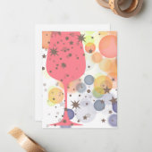 Champagne Bubbles Notitiekaartje (Voorkant / Achterkant in situ)