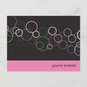 Champagne Bubbles op Black Party Briefkaart