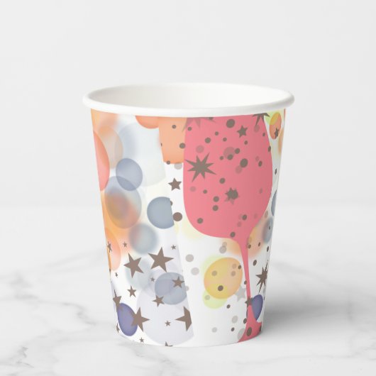 Champagne Bubbles Papieren Bekers (Achterkant)