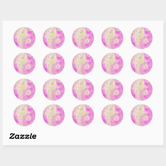 Champagne Bubbles Ronde Sticker (Vel)