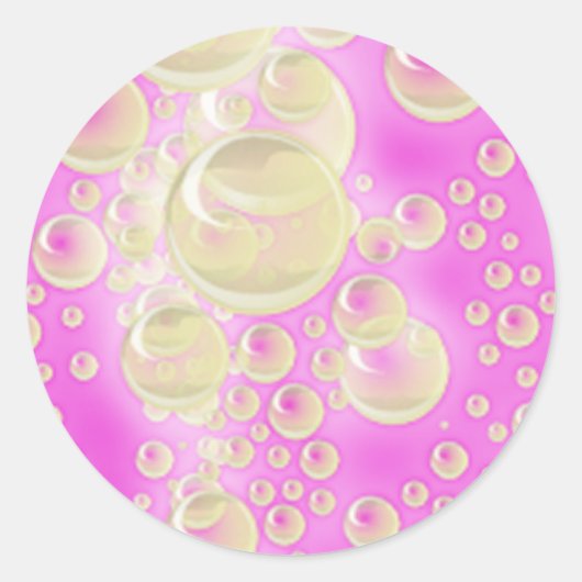 Champagne Bubbles Ronde Sticker (Voorkant)