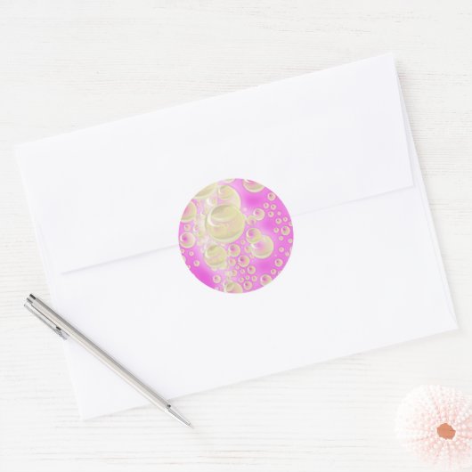 Champagne Bubbles Ronde Sticker (Envelop)