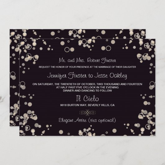 Champagne Bubbles - Uitnodiging uit te zenden in z (Voorkant / Achterkant)