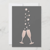 Champagne Bubbles - Uitnodiging voor nieuwe jaren  (Achterkant)