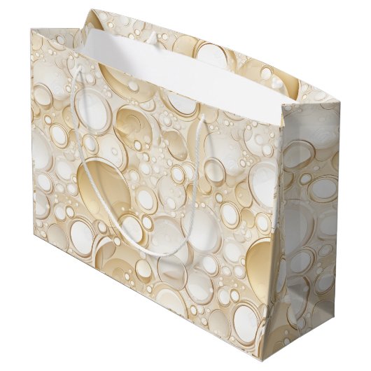 Champagne Bubbles Viering Gift Bag Groot Cadeauzakje (Achterkant Gekanteld)