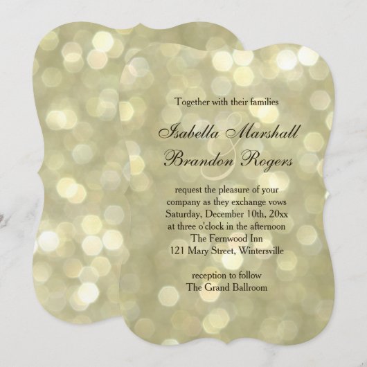 Champagne Bubbles Wedding Kaart (Voorkant / Achterkant)