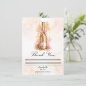 Champagne Bubbly & Gold Glitter Thank You Card Kaart (Staand voorkant)