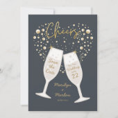 Champagne Bubely Cheers Wedding Save The Date (Voorkant)