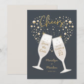 Champagne Bubely Cheers Wedding Save The Date (Voorkant / Achterkant)