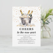 Champagne Budget Proost op het nieuwjaarsfeest Kaart (Staand voorkant)