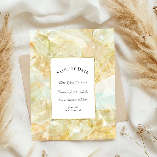 Champagne Burst Crystal Bewaar de datum Briefkaart