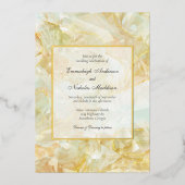 Champagne Burst Crystal Edelsteen bruiloft Folie Uitnodiging (Voorkant)