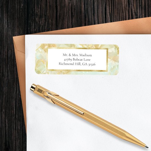 Champagne Burst Crystal Retour Adreslabels Etiket