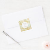 Champagne Burst Crystal Wedding Vierkante Sticker (Envelop)