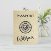 Champagne California Passport Bewaar de datum Save The Date (Staand voorkant)