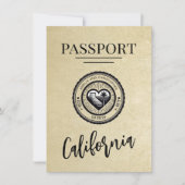 Champagne California Passport Bewaar de datum Save The Date (Voorkant)