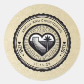 Champagne California Passport Ronde Sticker (Voorkant)