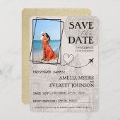 Champagne Cancun Passport Bewaar de datum Save The Date (Voorkant / Achterkant)