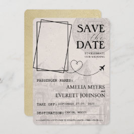 Champagne Cancun Passport Bewaar de datum Save The Date