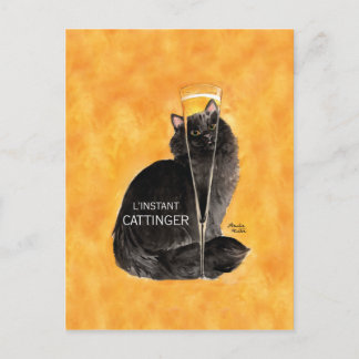 Champagne Cat Briefkaart