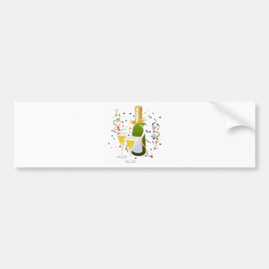Champagne Celebration Bumpersticker (Voorkant)
