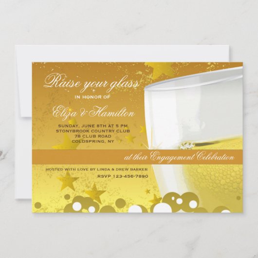 Champagne Celebration Invitation Kaart (Voorkant)