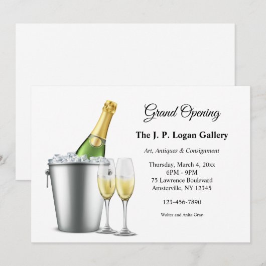 Champagne Celebration Invitation Kaart (Voorkant / Achterkant)