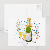 Champagne Celebration Uitnodiging Briefkaart (Voorkant / Achterkant)