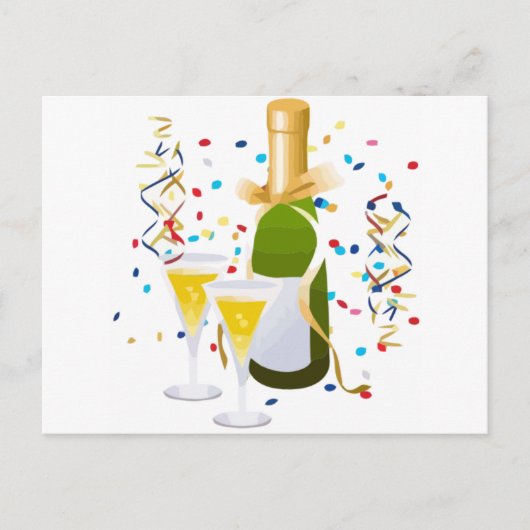Champagne Celebration Uitnodiging Briefkaart (Voorkant)