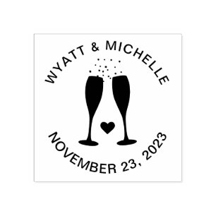 Champagne Celebration Wedding / Jubileum Custom Rubberstempel