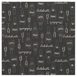 Champagne Celebrations on Black Stof