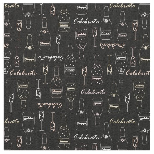 Champagne Celebrations on Black Stof (Close Up)