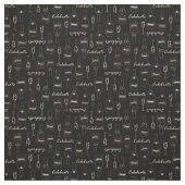 Champagne Celebrations on Black Stof (Swatch)