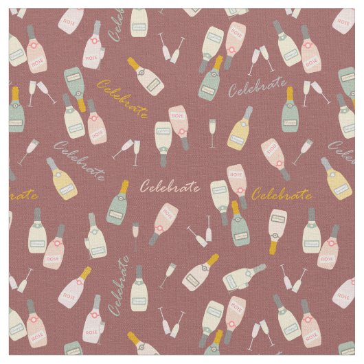 Champagne Celebrations on Maroon Stof (Close Up)