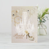 Champagne Chandelier Paris vrijgezellenfeest Tea P Kaart (Staand voorkant)