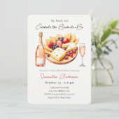 Champagne & Charcuterie Bruidsdiner Bruiloftsfeest Kaart (Staand voorkant)