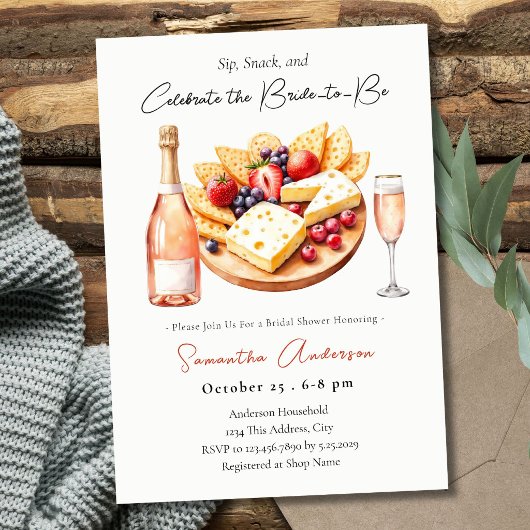 Champagne & Charcuterie Bruidsdiner Bruiloftsfeest Kaart