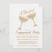 Champagne Cheer Verloving Invitation II Kaart (Voorkant / Achterkant)