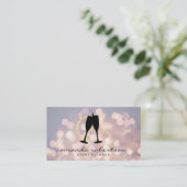 Champagne Cheers | boke | evenementenplanner Visitekaartje (Staand voorkant)