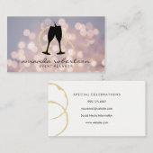 Champagne Cheers | boke | evenementenplanner Visitekaartje (Voorkant / Achterkant)