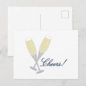 Champagne Cheers Briefkaart (Voorkant / Achterkant)