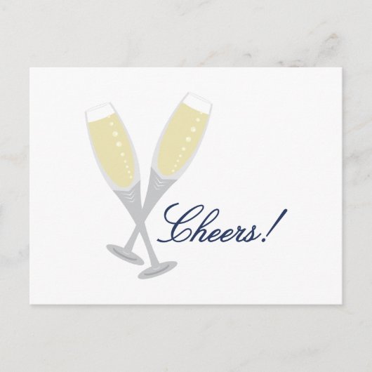Champagne Cheers Briefkaart (Voorkant)