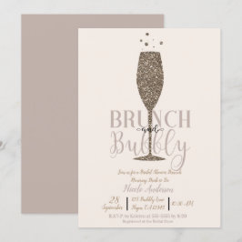 Champagne Chique Bruisend Goud Bruidsdouche Brunch Kaart