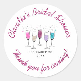 Champagne Chique Stijlvolle Bruidsborrel Ronde Sticker