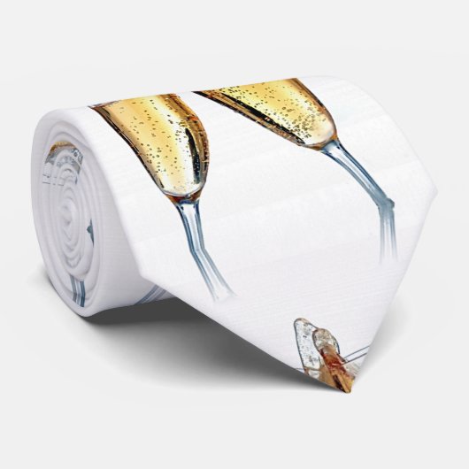 ***CHAMPAGNE CHRISTMAS EN NIEUW JAAR** STROPDAS (Opgerold)