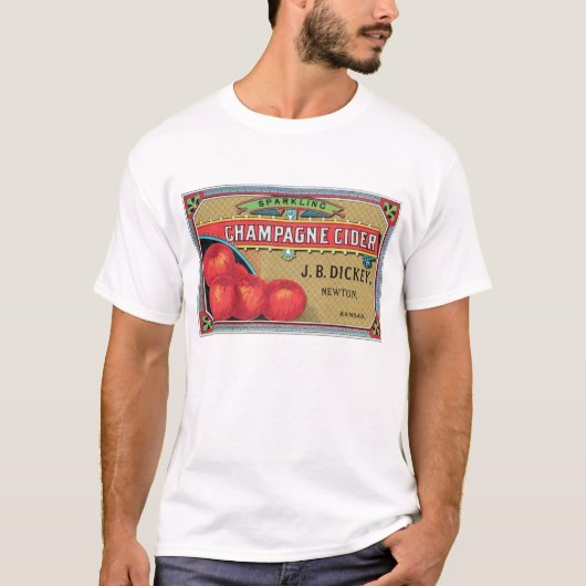 Champagne Cider  Apple Crate Art T-shirt (Voorkant)
