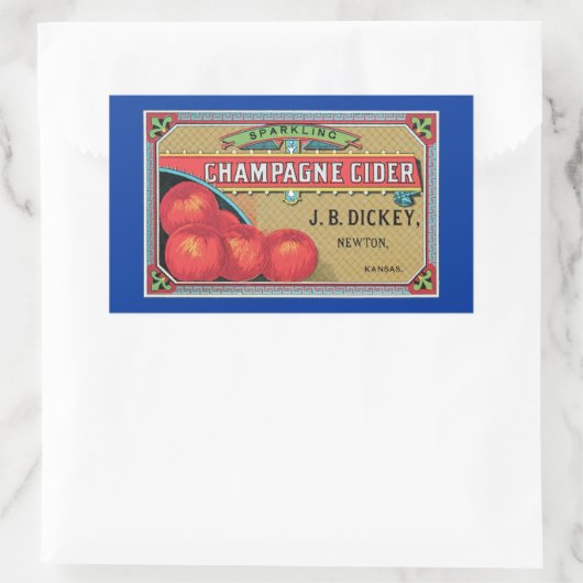 Champagne Cider Apple Crate Rechthoekige Sticker (Tas)